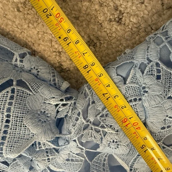 Ted Baker NWOT size 1 (S) bell sleeves Sky Blue Lace Blouse. Full descr in pics - Picture 8 of 17